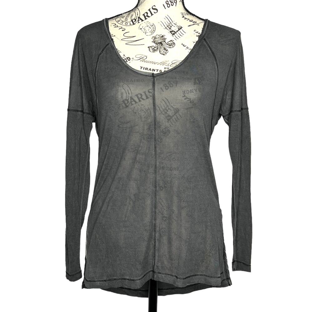 Threads 4 Thought T4T (XS) Long Sleeve High Low Hem Front Seam Modal Top Tee